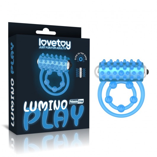 Голубое, светящееся в темноте виброкольцо Lumino Play Vibrating Penis Ring - Lovetoy - в Салавате купить с доставкой