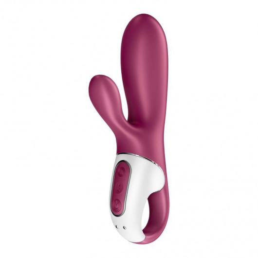 Малиновый вибратор-кролик Hot Bunny с функцией нагрева - 17,5 см. - Satisfyer