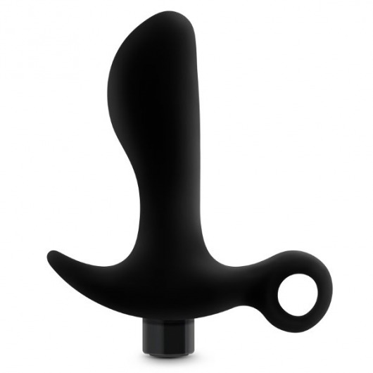 Черный анальный вибратор Silicone Vibrating Prostate Massager 01 - 10,8 см. - Blush Novelties - в Салавате купить с доставкой