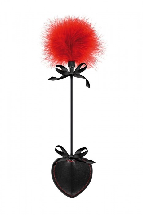 Стек с пуховкой Sweet Caress Feather Whip - 44 см. - Sweet Caress - купить с доставкой в Салавате