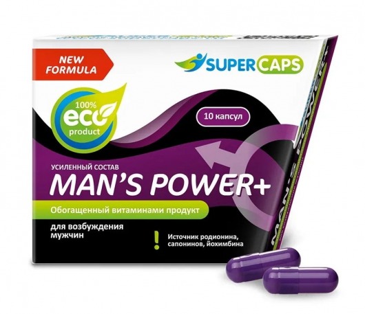 Возбуждающее средство для мужчин Mans Power plus - 10 капсул (0,35 гр.) +1 в подарок - SuperCaps - купить с доставкой в Салавате