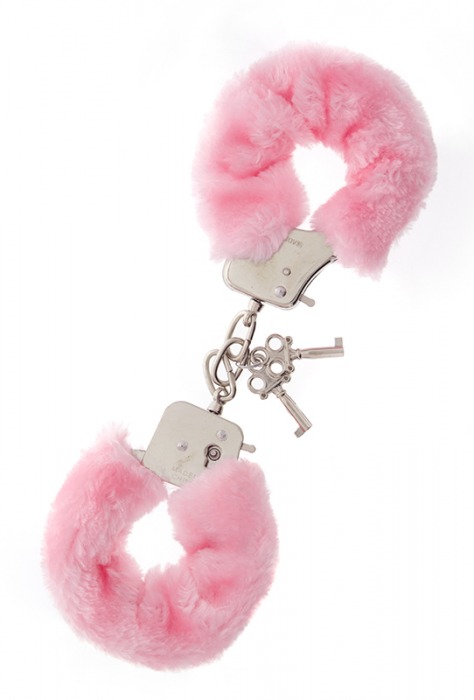 Металлические наручники с розовой меховой опушкой METAL HANDCUFF WITH PLUSH PINK - Dream Toys - купить с доставкой в Салавате