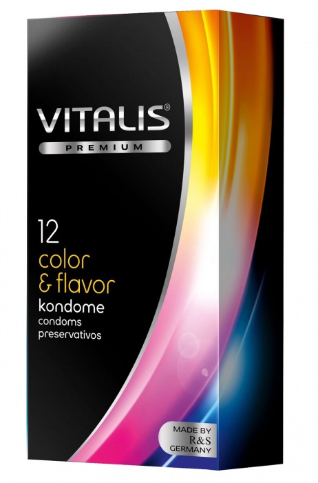 Цветные ароматизированные презервативы VITALIS PREMIUM color   flavor - 12 шт. - Vitalis - купить с доставкой в Салавате
