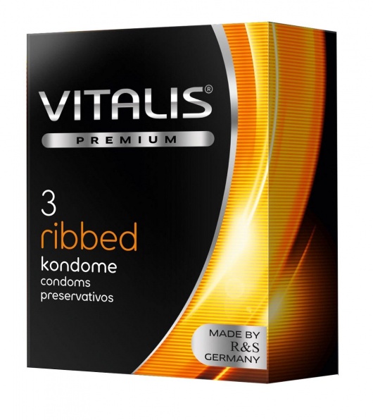 Ребристые презервативы VITALIS PREMIUM ribbed - 3 шт. - Vitalis - купить с доставкой в Салавате