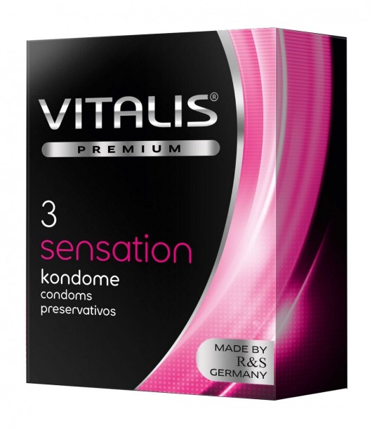 Презервативы с пупырышками и кольцами VITALIS PREMIUM sensation - 3 шт. - Vitalis - купить с доставкой в Салавате