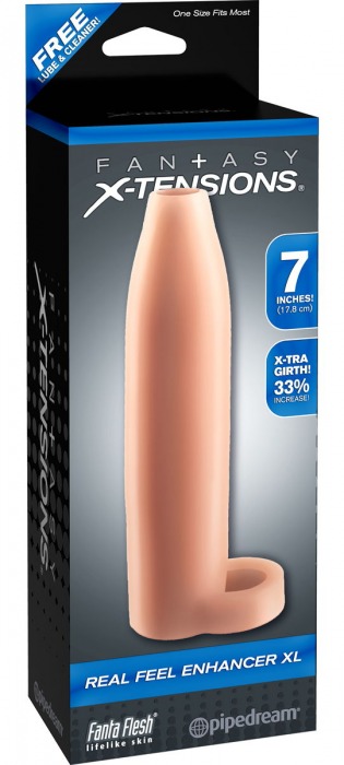 Телесная насадка Real Feel Enhancer XL - 17 см. - Pipedream - в Салавате купить с доставкой