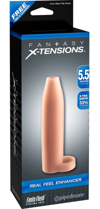 Насадка-расширитель с кольцом для подхвата мошонки Real Feel Enhancer - 14 см. - Pipedream - в Салавате купить с доставкой