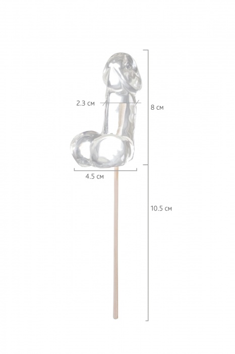 Прозрачный леденец в форме фаллоса со вкусом пина колады - Sosuчki - купить с доставкой в Салавате