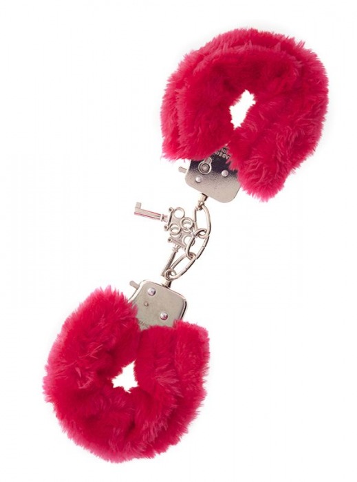 Металлические наручники с красной меховой опушкой METAL HANDCUFF WITH PLUSH RED - Dream Toys - купить с доставкой в Салавате