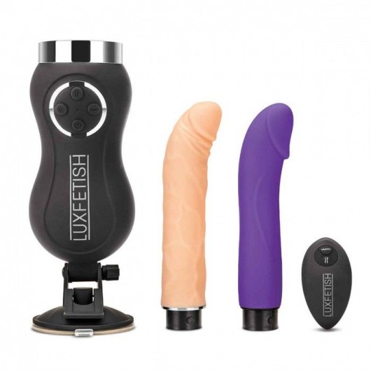 Портативная секс-машина Thrusting Compact Sex Machine c 2 насадками - Lux Fetish - купить с доставкой в Салавате