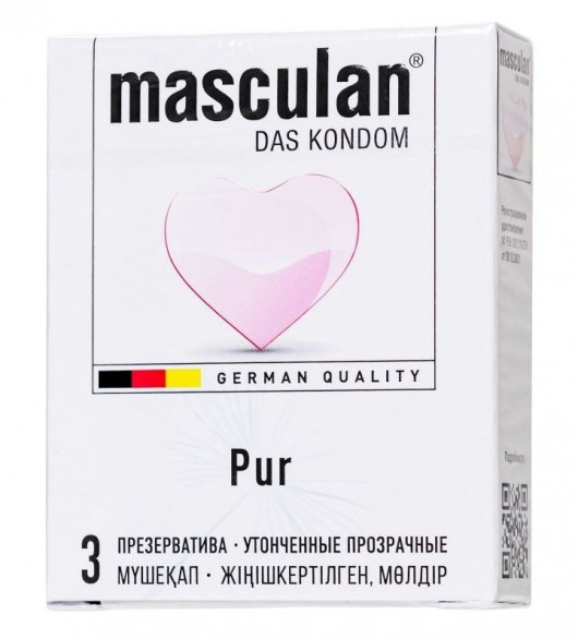 Супертонкие презервативы Masculan Pur - 3 шт. - Masculan - купить с доставкой в Салавате