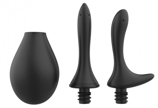 Черный анальный душ Nexus Anal Douche Set с 2 сменными насадками - Nexus Range - купить с доставкой в Салавате