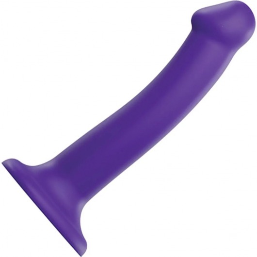 Фиолетовый фаллоимитатор-насадка Strap-On-Me Dildo Dual Density size M - 18 см. - Strap-on-me - купить с доставкой в Салавате