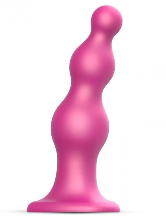 Розовая насадка Strap-On-Me Dildo Plug Beads size S - Strap-on-me - купить с доставкой в Салавате