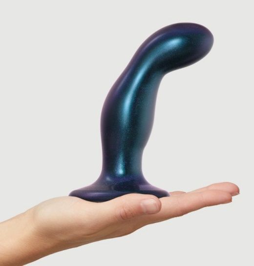 Темно-синяя насадка Strap-On-Me Dildo Plug Snaky size M - Strap-on-me - купить с доставкой в Салавате