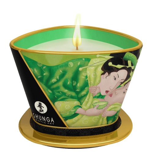 Массажная свеча Exotic Green Tea с ароматом зелёного чая - 170 мл. - Shunga - купить с доставкой в Салавате