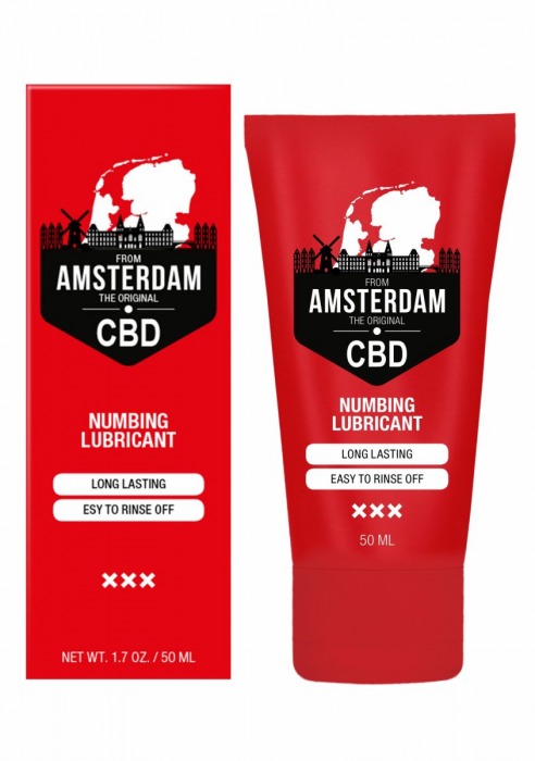 Пролонгирующий лубрикант Numbing CBD from Amsterdam - 50 мл. - Shots Media BV - купить с доставкой в Салавате