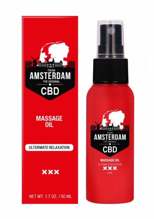 Стимулирующее массажное масло CBD from Amsterdam Massage Oil - 50 мл. - Shots Media BV - купить с доставкой в Салавате