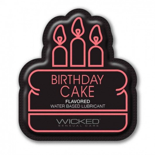 Лубрикант на водной основе со вкусом торта с кремом Wicked Aqua Birthday cake - 3 мл. - Wicked - купить с доставкой в Салавате