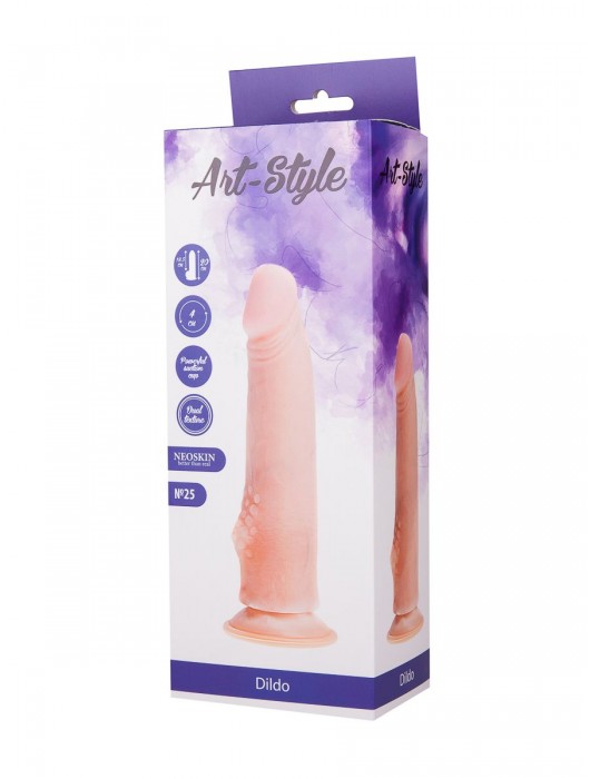 Фаллоимитатор на присоске ART-Style №25 с бугорком для клиторальной стимуляции - 19,5 см. - Art-Style