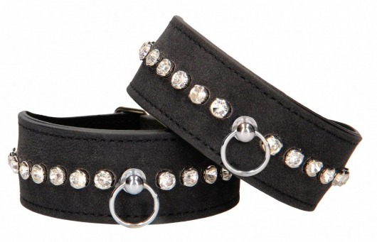 Черные поножи Diamond Studded Ankle Cuffs - Shots Media BV - купить с доставкой в Салавате