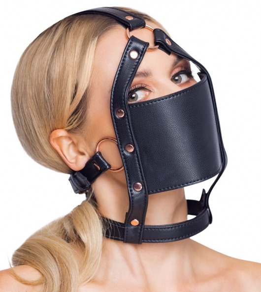 Черный намордник с кляпом-шаром Head Harness With A Gag - Orion - купить с доставкой в Салавате