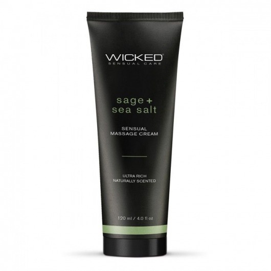 Массажный легкий крем WICKED Sage plus Sea Salt - 120 мл. - Wicked - купить с доставкой в Салавате