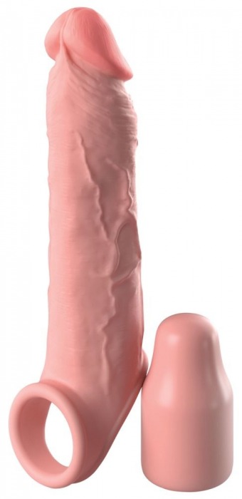 Телесная насадка-удлинитель 2 Inch Silicone X-tension with Strap - 20,3 см. - Pipedream - в Салавате купить с доставкой