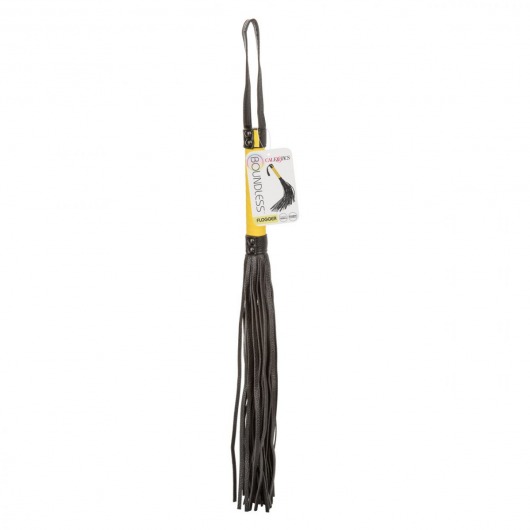 Черная плеть с желтой рукоятью Boundless Flogger - 69,25 см. - California Exotic Novelties - купить с доставкой в Салавате