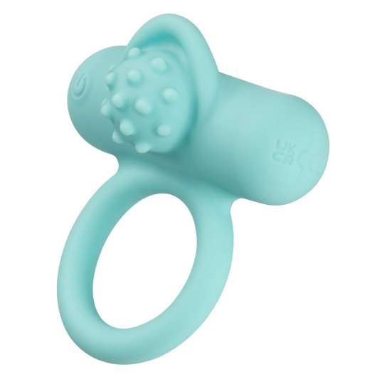 Аквамариновое эрекционное виброкольцо Silicone Rechargeable Nubby Lover’s Delight - California Exotic Novelties - в Салавате купить с доставкой