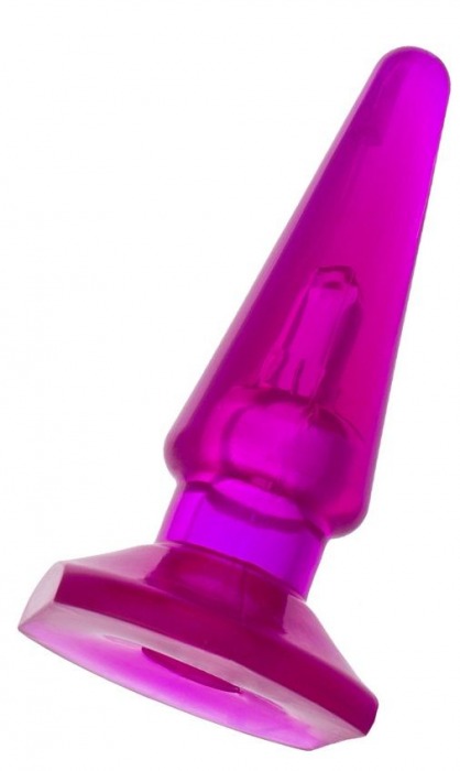 Фиолетовая анальная пробка BUTT PLUG - 9,5 см. - Toyfa Basic