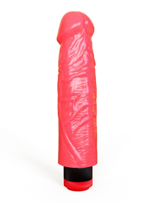 Розовый вибромассажер в виде фаллоса с венками - 18,5 см. - LOVETOY (А-Полимер)