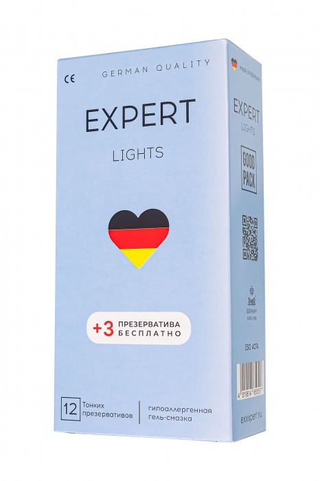 Ультратонкие презервативы EXPERT Lights - 12 шт.(+3 в подарок) - Expert - купить с доставкой в Салавате