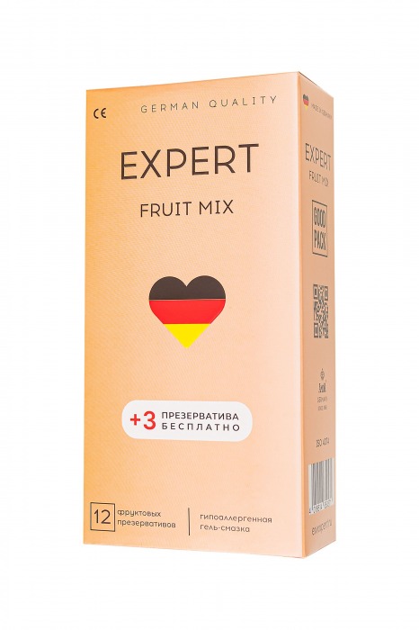 Ароматизированные презервативы EXPERT Fruit Mix - 12 шт.(+3 в подарок) - Expert - купить с доставкой в Салавате