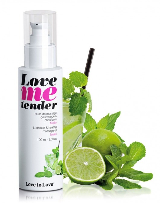 Съедобное согревающее массажное масло Love Me Tender Mojito с ароматом мохито - 100 мл. - Love to Love - купить с доставкой в Салавате