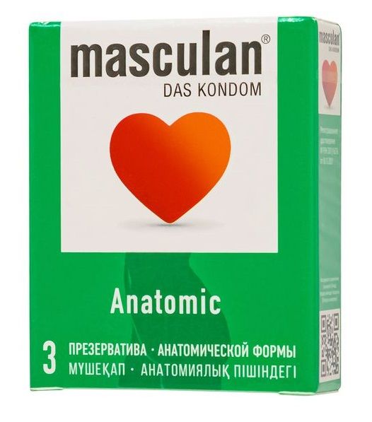 Презервативы анатомической формы Masculan Anatomic - 3 шт. - Masculan - купить с доставкой в Салавате