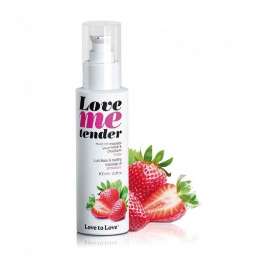 Съедобное согревающее массажное масло Love Me Tender Strawberry с ароматом клубники - 100 мл. - Love to Love - купить с доставкой в Салавате