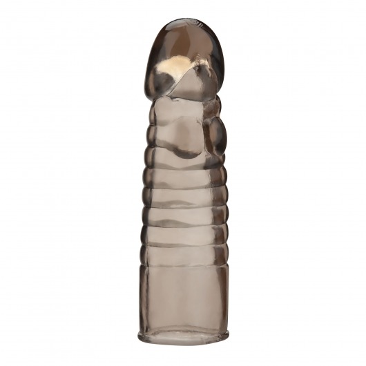 Дымчатая насадка-удлинитель Ribbed Realistic Penis Enhancing Sleeve Extension - 15,2 см. - BlueLine - в Салавате купить с доставкой