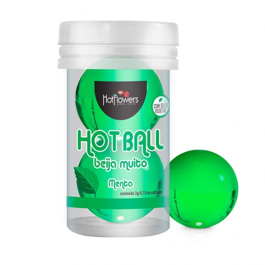 Лубрикант на масляной основе Hot Ball Beija Muito с ароматом мяты (2 шарика по 3 гр.) - HotFlowers - купить с доставкой в Салавате