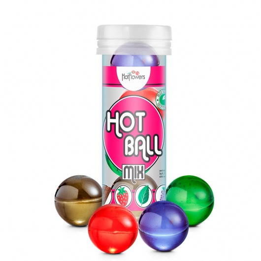 Ароматизированный лубрикант Hot Ball Mix на масляной основе (4 шарика по 3 гр.) - HotFlowers - купить с доставкой в Салавате