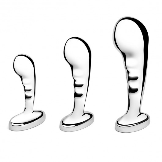 Набор из 3 стальных стимуляторов простаты Stainless Steel P-spot Training Set - b-Vibe - в Салавате купить с доставкой