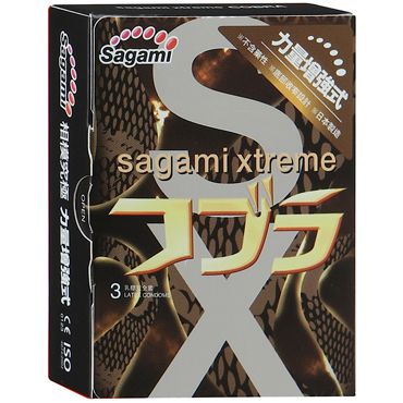 Суженные к основанию презервативы Sagami Xtreme COBRA - 3 шт. - Sagami - купить с доставкой в Салавате