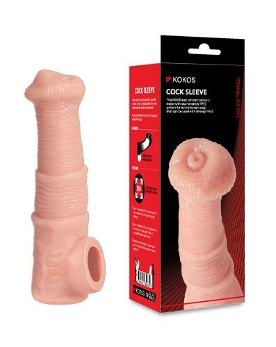 Телесная фантазийная насадка на член Cock Sleeve Size M - KOKOS - в Салавате купить с доставкой