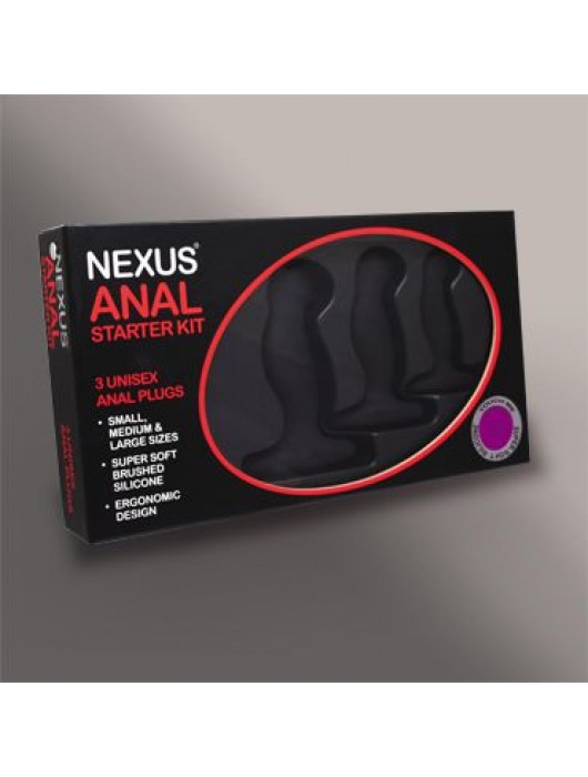 Набор из 3 массажеров простаты чёрного цвета NEXUS ANAL STARTER KIT - Nexus Range - в Салавате купить с доставкой