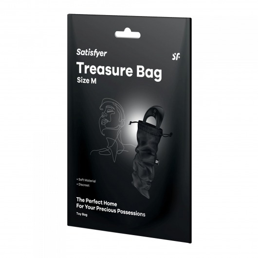 Черный мешочек для хранения игрушек Treasure Bag M - Satisfyer - купить с доставкой в Салавате