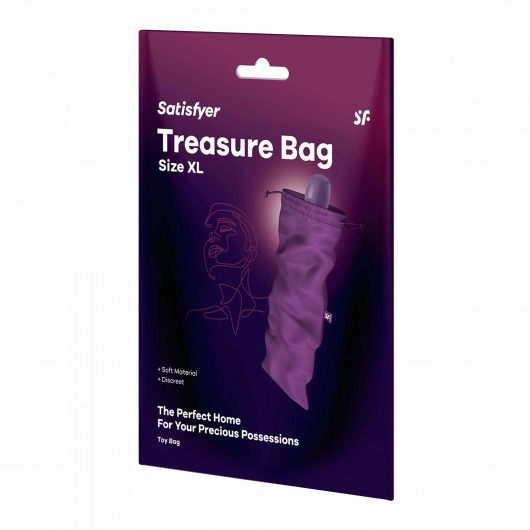 Фиолетовый мешочек для хранения игрушек Treasure Bag XL - Satisfyer - купить с доставкой в Салавате