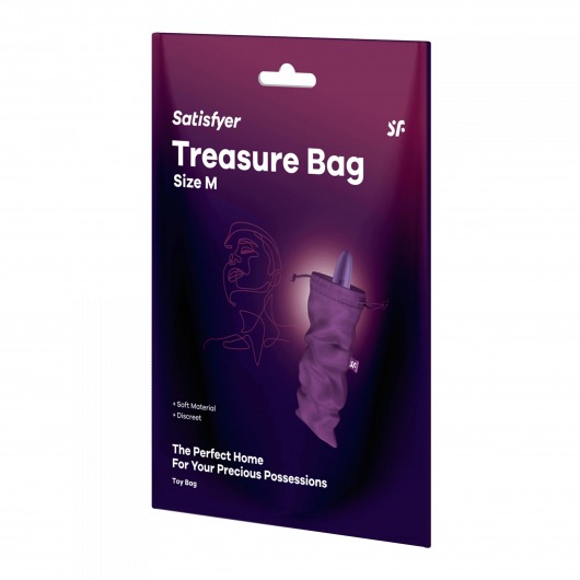 Фиолетовый мешочек для хранения игрушек Treasure Bag M - Satisfyer - купить с доставкой в Салавате