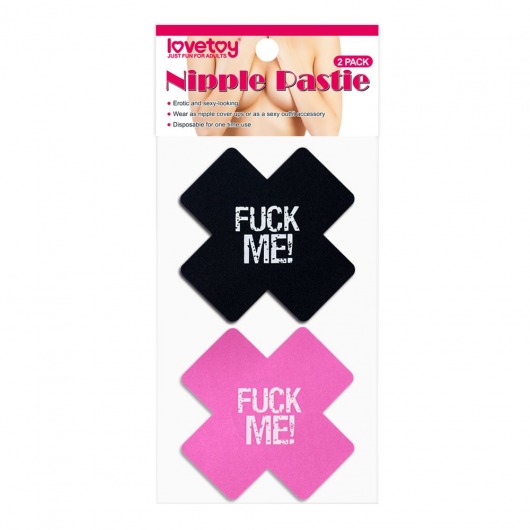 Набор из 2 пар пэстисов Cross Pattern Nipple Pasties - Lovetoy - купить с доставкой в Салавате