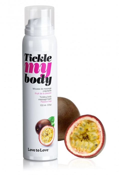 Массажная хрустящая пенка Tickle my body с ароматом маракуйи - 150 мл. - Love to Love - купить с доставкой в Салавате