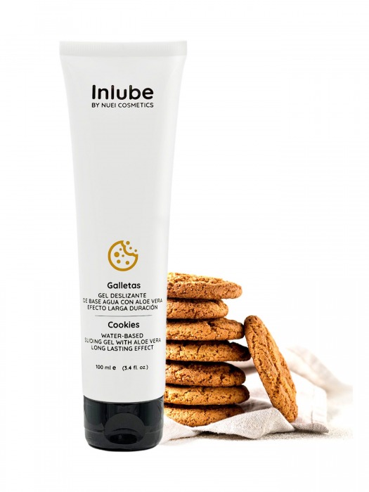 Лубрикант на водной основе Nuei Inlube с алоэ вера и ароматом печенья - 100 мл. - Nuei cosmetics - купить с доставкой в Салавате